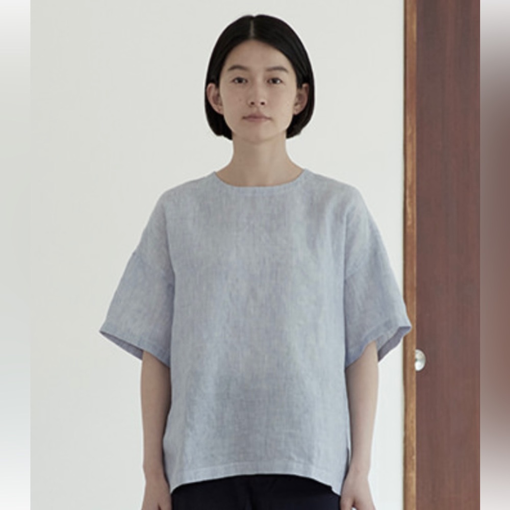 Gray linen blouse